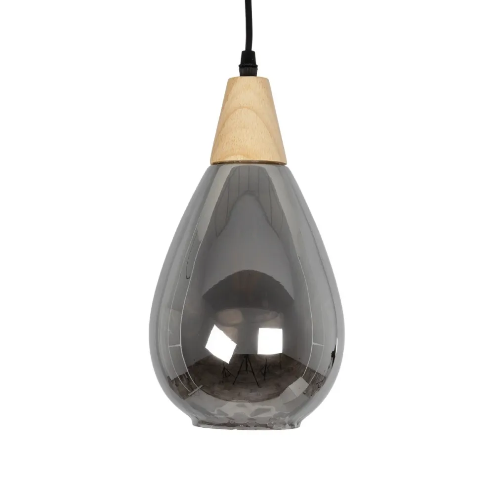 GLOBOSTAR® NOAH 999-0184 Μοντέρνο Κρεμαστό Φωτιστικό Οροφής με Ντουί 1 x E27 AC 220-240V IP20 - Γκρι & Μπεζ - Μ16 x Π16 x Υ30cm
