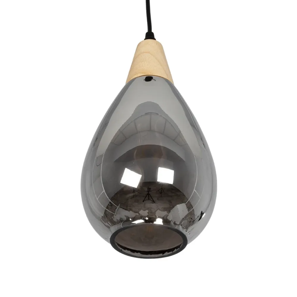 GLOBOSTAR® NOAH 999-0184 Μοντέρνο Κρεμαστό Φωτιστικό Οροφής με Ντουί 1 x E27 AC 220-240V IP20 - Γκρι & Μπεζ - Μ16 x Π16 x Υ30cm