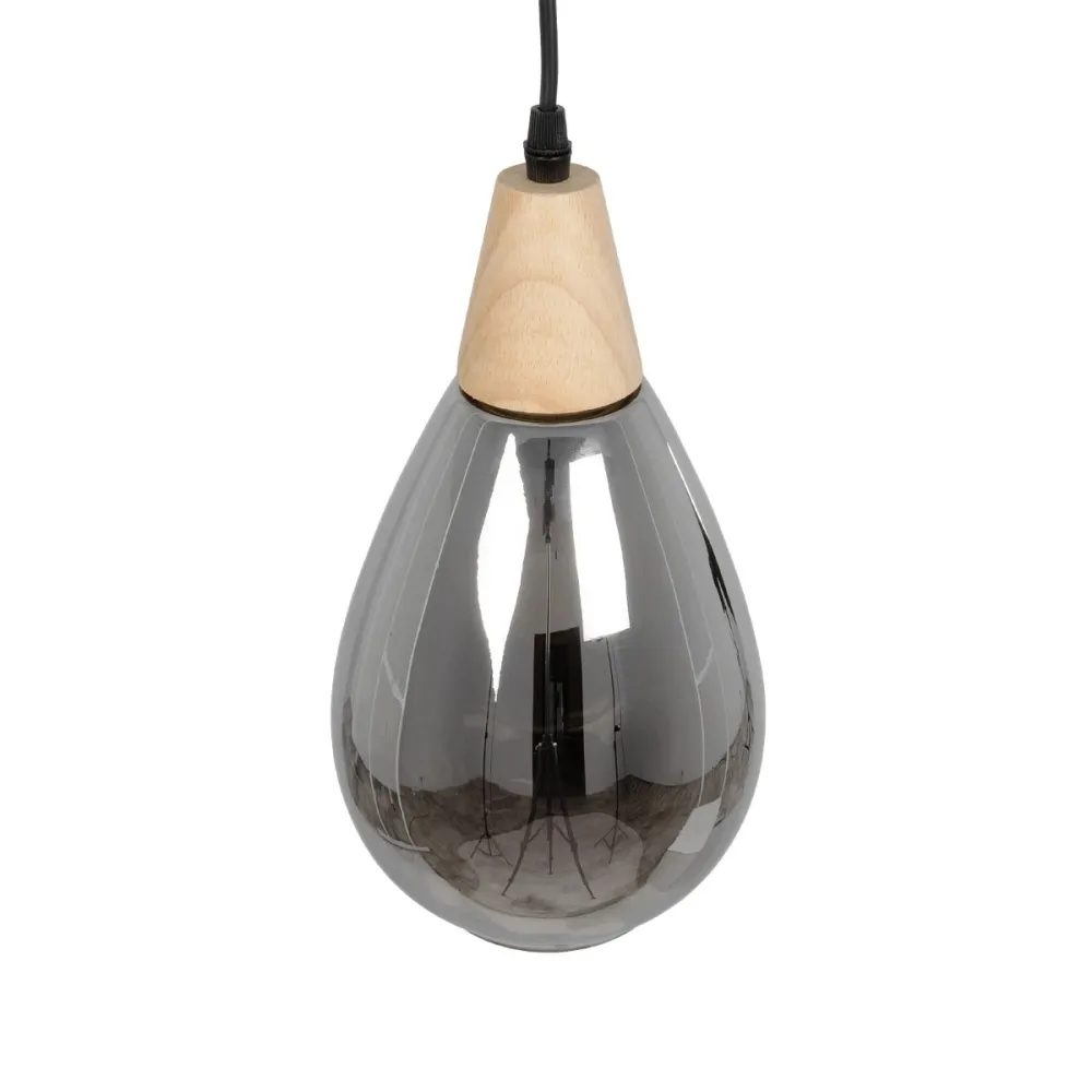 GLOBOSTAR® NOAH 999-0184 Μοντέρνο Κρεμαστό Φωτιστικό Οροφής με Ντουί 1 x E27 AC 220-240V IP20 - Γκρι & Μπεζ - Μ16 x Π16 x Υ30cm