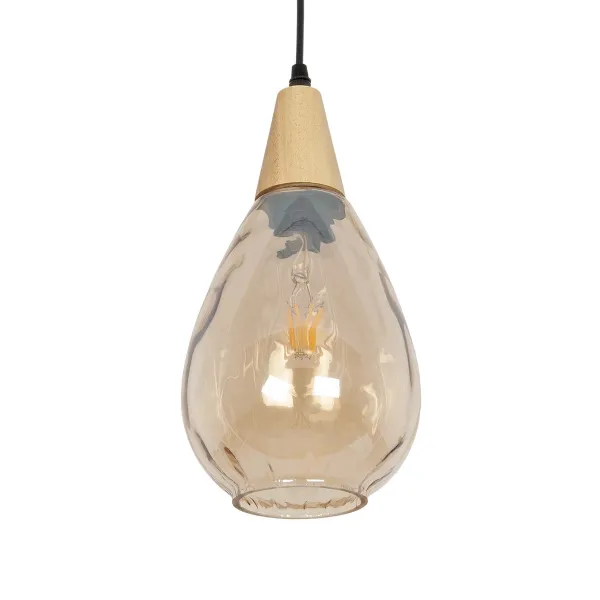 GLOBOSTAR® NOAH 999-0185 Μοντέρνο Κρεμαστό Φωτιστικό Οροφής με Ντουί 1 x E27 AC 220-240V IP20 - Μελί & Μπεζ - Μ16 x Π16 x Υ32cm