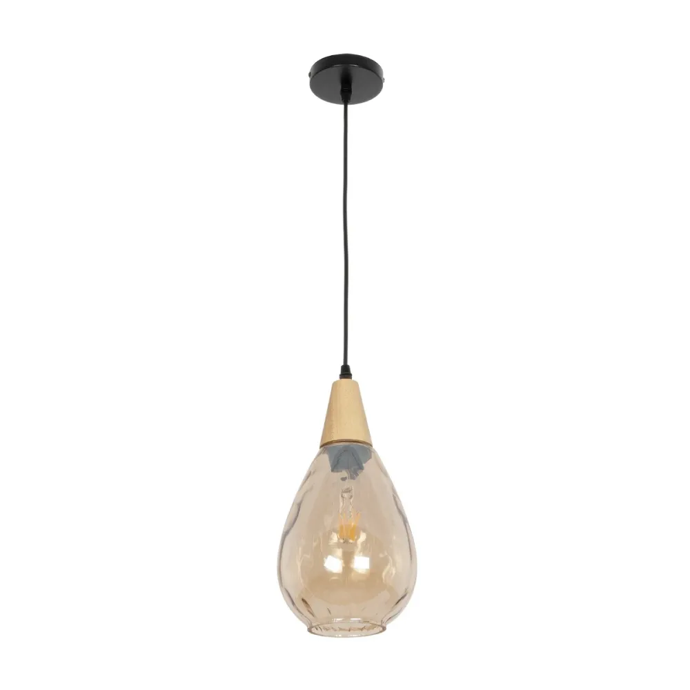 GLOBOSTAR® NOAH 999-0185 Μοντέρνο Κρεμαστό Φωτιστικό Οροφής με Ντουί 1 x E27 AC 220-240V IP20 - Μελί & Μπεζ - Μ16 x Π16 x Υ32cm