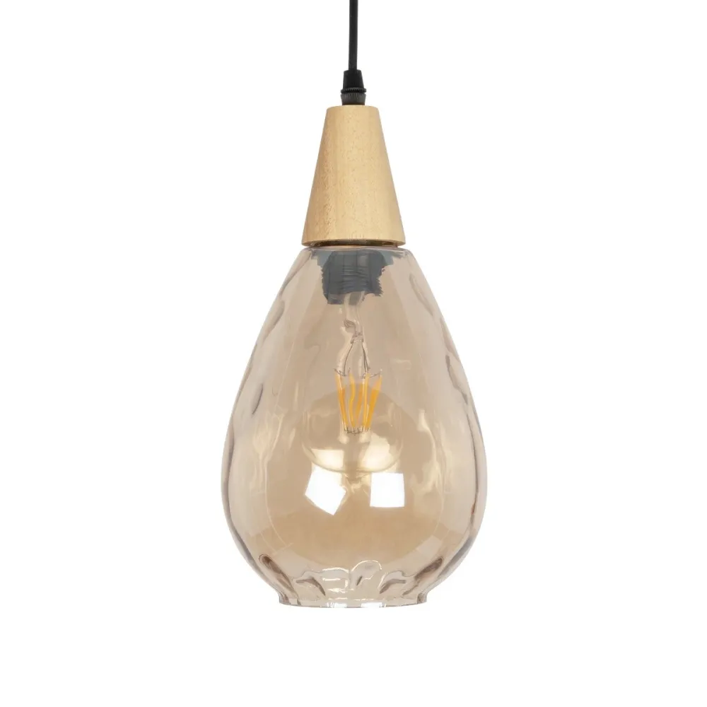 GLOBOSTAR® NOAH 999-0185 Μοντέρνο Κρεμαστό Φωτιστικό Οροφής με Ντουί 1 x E27 AC 220-240V IP20 - Μελί & Μπεζ - Μ16 x Π16 x Υ32cm