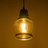 GLOBOSTAR® OLIVER 999-0186 Vintage Κρεμαστό Φωτιστικό Οροφής με Ντουί 1 x E27 AC 220-240V IP20 - Μελί & Μαύρο - Μ16 x Π16 x Υ25cm