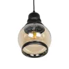 GLOBOSTAR® OLIVER 999-0186 Vintage Κρεμαστό Φωτιστικό Οροφής με Ντουί 1 x E27 AC 220-240V IP20 - Μελί & Μαύρο - Μ16 x Π16 x Υ25cm