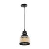 GLOBOSTAR® OLIVER 999-0187 Vintage Κρεμαστό Φωτιστικό Οροφής με Ντουί 1 x E27 AC 220-240V IP20 - Μελί & Μαύρο - Μ15 x Π15 x Υ21.5cm