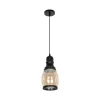 GLOBOSTAR® OLIVER 999-0188 Vintage Κρεμαστό Φωτιστικό Οροφής με Ντουί 1 x E27 AC 220-240V IP20 - Μελί & Μαύρο - Μ14 x Π14 x Υ30cm
