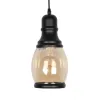 GLOBOSTAR® OLIVER 999-0188 Vintage Κρεμαστό Φωτιστικό Οροφής με Ντουί 1 x E27 AC 220-240V IP20 - Μελί & Μαύρο - Μ14 x Π14 x Υ30cm