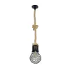 GLOBOSTAR® URBAN 999-0191 Vintage Κρεμαστό Φωτιστικό Οροφής με Ντουί 1 x E27 AC 220-240V IP20 - Μαύρο & Μπεζ - Μ15 x Π15 x Υ80cm