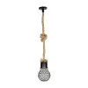 GLOBOSTAR® URBAN 999-0191 Vintage Κρεμαστό Φωτιστικό Οροφής με Ντουί 1 x E27 AC 220-240V IP20 - Μαύρο & Μπεζ - Μ15 x Π15 x Υ80cm
