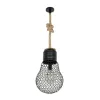 GLOBOSTAR® URBAN 999-0192 Vintage Κρεμαστό Φωτιστικό Οροφής με Ντουί 1 x E27 AC 220-240V IP20 - Μαύρο & Μπεζ - Μ28 x Π28 x Υ80cm