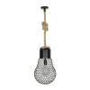 GLOBOSTAR® URBAN 999-0192 Vintage Κρεμαστό Φωτιστικό Οροφής με Ντουί 1 x E27 AC 220-240V IP20 - Μαύρο & Μπεζ - Μ28 x Π28 x Υ80cm