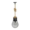 GLOBOSTAR® URBAN 999-0192 Vintage Κρεμαστό Φωτιστικό Οροφής με Ντουί 1 x E27 AC 220-240V IP20 - Μαύρο & Μπεζ - Μ28 x Π28 x Υ80cm