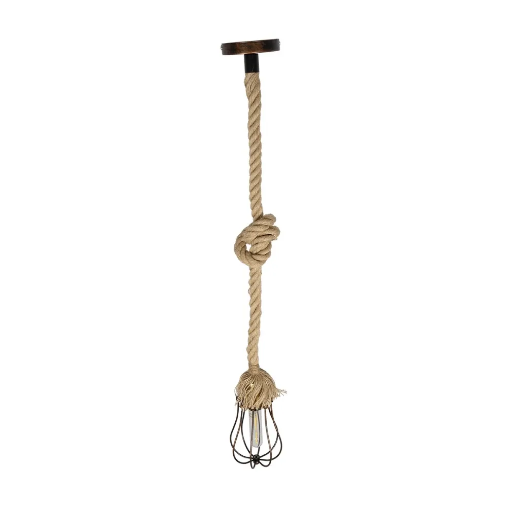 GLOBOSTAR® CAMBER 999-0200 Vintage Κρεμαστό Φωτιστικό Οροφής με Ντουί 1 x E27 AC 220-240V IP20 - Χάλκινο & Μπεζ - Μ12 x Π12 x Υ80cm
