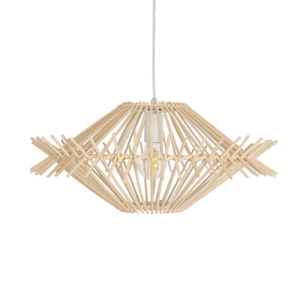 GLOBOSTAR® SASSO 999-0201 Boho Κρεμαστό Φωτιστικό Οροφής με Ντουί 1 x E27 AC 220-240V IP20 - Μπεζ - Μ50 x Π50 x Y23cm