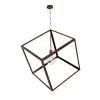 GLOBOSTAR® CUBE 999-0216 Μοντέρνο Κρεμαστό Φωτιστικό Οροφής με Ντουί 1 x E27 AC 220-240V IP20 - Χάλκινο - Μ70 x Π70 x Υ87cm