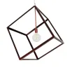 GLOBOSTAR® CUBE 999-0216 Μοντέρνο Κρεμαστό Φωτιστικό Οροφής με Ντουί 1 x E27 AC 220-240V IP20 - Χάλκινο - Μ70 x Π70 x Υ87cm