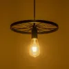 GLOBOSTAR® CASTOR 999-0228 Vintage Κρεμαστό Φωτιστικό Οροφής με Ντουί 1 x E27 AC 220-240V IP20 - Μαύρο - Μ30 x Π30 x Υ11cm