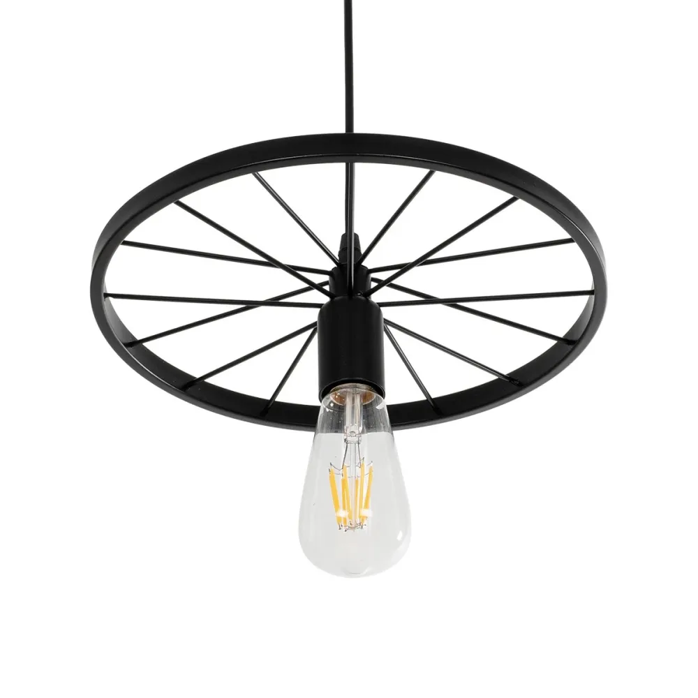 GLOBOSTAR® CASTOR 999-0228 Vintage Κρεμαστό Φωτιστικό Οροφής με Ντουί 1 x E27 AC 220-240V IP20 - Μαύρο - Μ30 x Π30 x Υ11cm