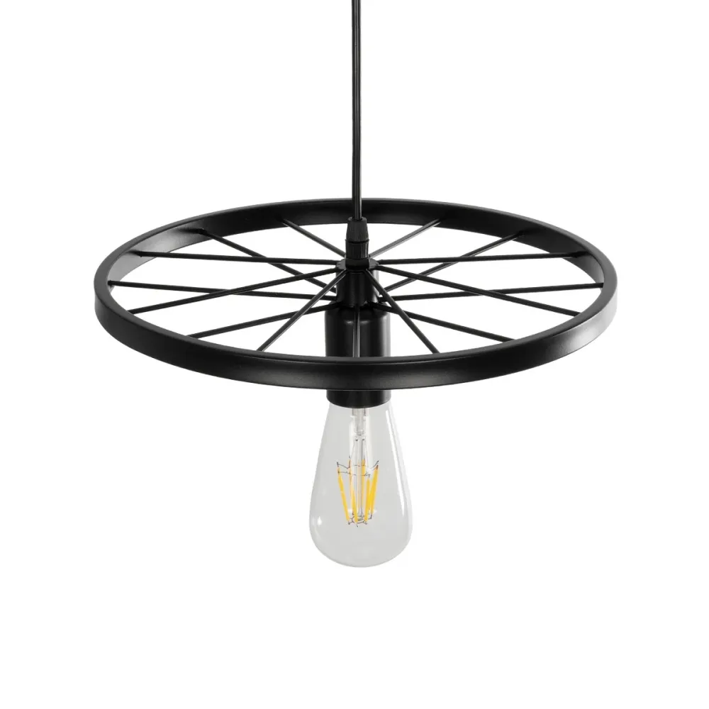 GLOBOSTAR® CASTOR 999-0228 Vintage Κρεμαστό Φωτιστικό Οροφής με Ντουί 1 x E27 AC 220-240V IP20 - Μαύρο - Μ30 x Π30 x Υ11cm