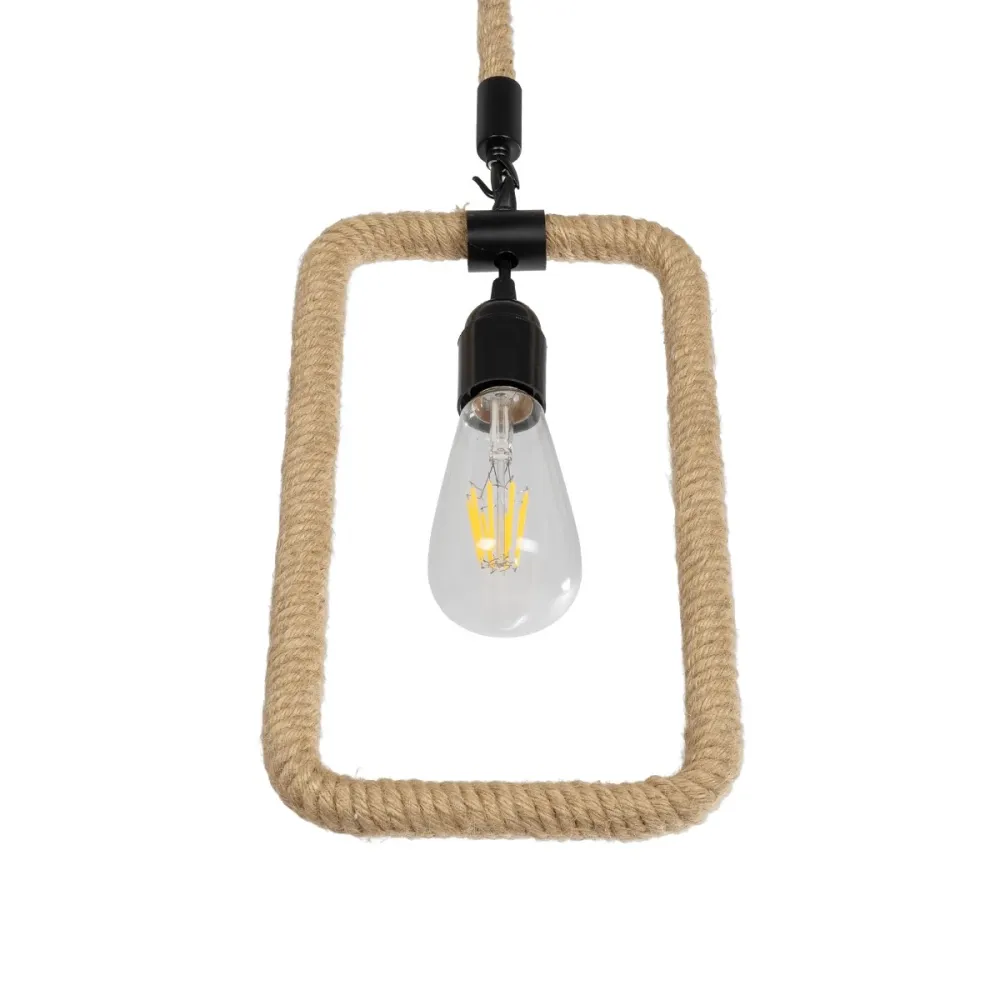 GLOBOSTAR® MALVERN 999-0234 Vintage Κρεμαστό Φωτιστικό Οροφής με Ντουί 1 x E27 AC 220-240V IP20 - Μαύρο & Μπεζ - Μ18.5 x Π4 x Υ41.5cm