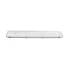 GLOBOSTAR® VIGAS 999-0250 Γραμμικό Βιομηχανικό Φωτιστικό Σκαφάκι Tri-Proof με Μεταλλικά Clips για 2 x Λάμπες T8 G13 90cm Τύπου Φθορίου LED Τροφοδοσίας Ενός Άκρου 120° AC 220-240V Αδιάβροχο IP65 - Γκρι με Διάφανο Κάλυμμα Πλαστικό PC - Μ100 x Π15 x Υ10cm
