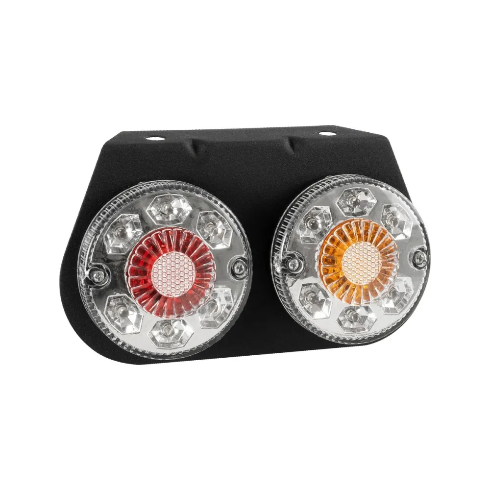 GLOBOSTAR® TAILIGHT 999-0251 Πίσω Φανάρι Οχημάτων LED 9W 360lm 180° DC 24V Αδιάβροχο IP66 Πορτοκαλί & Κόκκινο & Ψυχρό Λευκό 6000K - Μ18.5 x Π5 x Υ10cm - Πακέτο 2 Τεμαχίων - 1 Χρόνο Εγγύηση