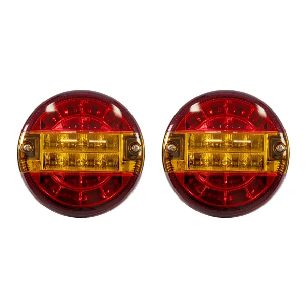 GLOBOSTAR® TAILIGHT 999-0252 Πίσω Φανάρι Οχημάτων LED 10W 400lm 180° DC 12V Αδιάβροχο IP66 Πορτοκαλί & Κόκκινο - Μ13.5 x Π13.5 x Υ5.5cm - Πακέτο 2 Τεμαχίων - 1 Χρόνο Εγγύηση