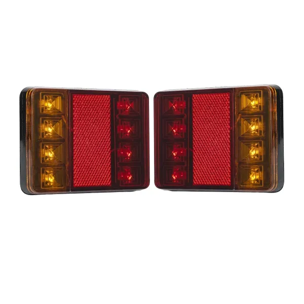 GLOBOSTAR® TAILIGHT 999-0255 Πίσω Φανάρι Οχημάτων LED 9W 360lm 140° DC 12V Αδιάβροχο IP66 Πορτοκαλί & Κόκκινο & Ψυχρό Λευκό 6000K - Μ12 x Π9.5 x Υ2cm - Πακέτο 2 Τεμαχίων - 1 Χρόνο Εγγύηση