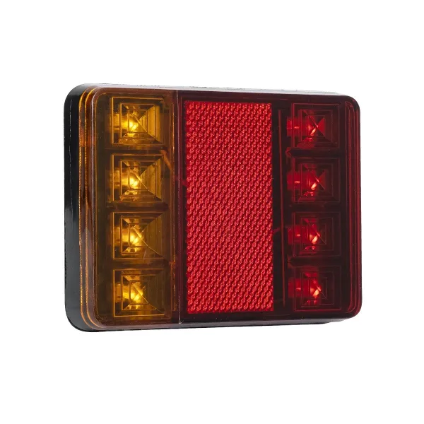 GLOBOSTAR® TAILIGHT 999-0255 Πίσω Φανάρι Οχημάτων LED 9W 360lm 140° DC 12V Αδιάβροχο IP66 Πορτοκαλί & Κόκκινο & Ψυχρό Λευκό 6000K - Μ12 x Π9.5 x Υ2cm - Πακέτο 2 Τεμαχίων - 1 Χρόνο Εγγύηση