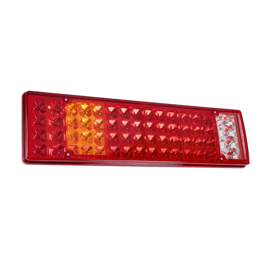 GLOBOSTAR® TAILIGHT 999-0256 Πίσω Φανάρι Οχημάτων LED 9W 360lm 180° DC 24V Αδιάβροχο IP66 Πορτοκαλί & Κόκκινο & Ψυχρό Λευκό 6000K - Πακέτο 2 Τεμαχίων - Μ46 x Π13 x Υ7cm - 1 Χρόνο Εγγύηση