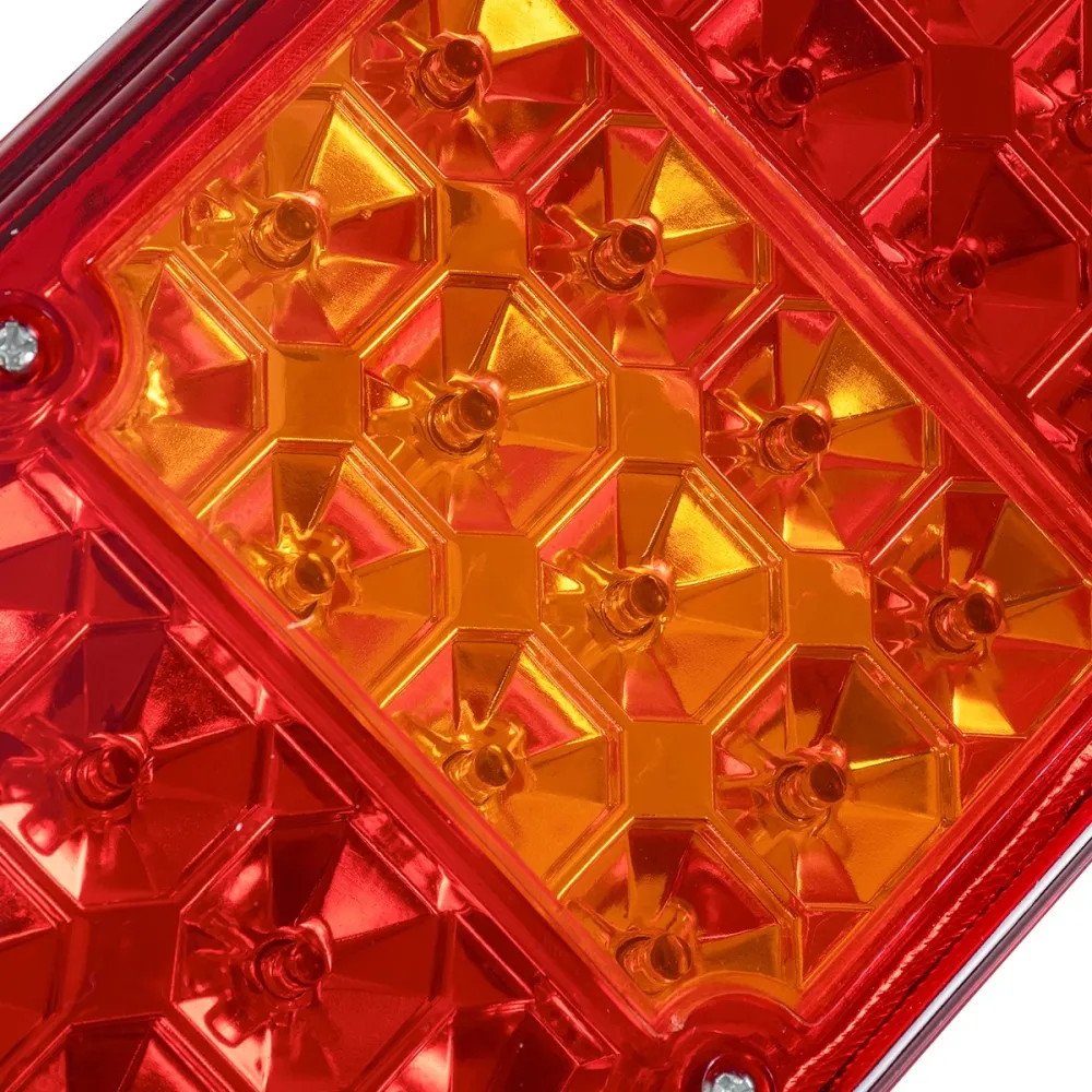 GLOBOSTAR® TAILIGHT 999-0256 Πίσω Φανάρι Οχημάτων LED 9W 360lm 180° DC 24V Αδιάβροχο IP66 Πορτοκαλί & Κόκκινο & Ψυχρό Λευκό 6000K - Πακέτο 2 Τεμαχίων - Μ46 x Π13 x Υ7cm - 1 Χρόνο Εγγύηση