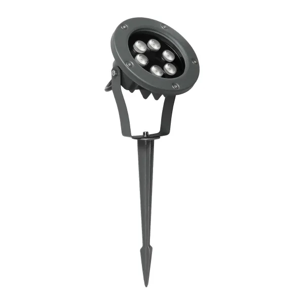 GLOBOSTAR® TREETZINA 999-0267 Φωτιστικό Σποτ για Φυτά - Δέντρα με Βάση Κήπου / Καρφωτό LED 6W 510lm 10° DC 24V Αδιάβροχο IP65 Ultra Θερμό Λευκό 2200K Dimmable - Bridgelux SMD Chip - Γκρι Ανθρακί - Μ12 x Π6 x Υ5cm - 3 Χρόνια Εγγύηση
