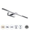 GLOBOSTAR® ELLIS 60445 Μοντέρνο Φωτιστικό Τοίχου - Απλίκα Καθρέπτη Μπάνιου LED 12W 1400lm 120° AC 220-240V IP44 Φυσικό Λευκό 4500K - Lumileds SMD Chip & TÜV SÜD Driver - Νίκελ Χρώμιο - Μ60 x Π16 x Υ6cm - 3 Χρόνια Εγγύηση