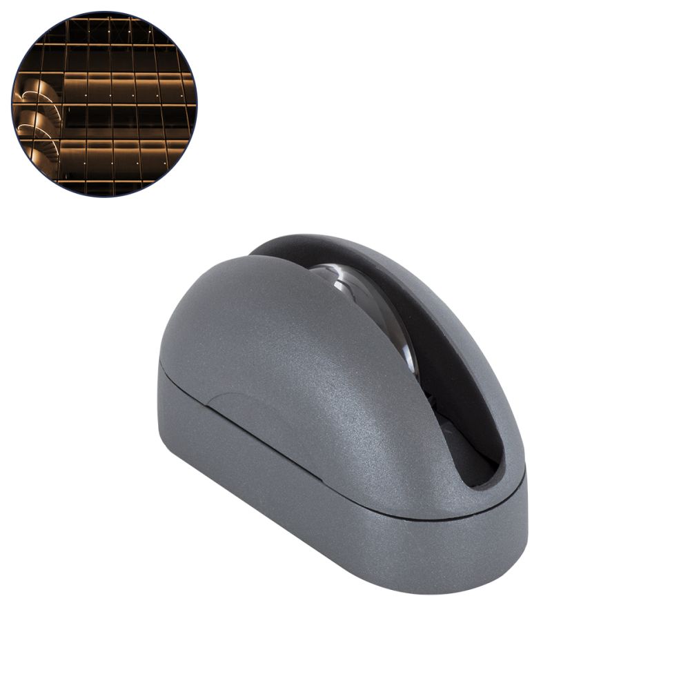 GLOBOSTAR® WINDOWCURBA 90110 Φωτιστικό Ανάδειξης Παραθύρων LED 6W 540lm 3°x262° DC 24V Αδιάβροχο IP65 Θερμό Λευκό 2700K Dimmable - CREE XPE Chip - Γκρι Ανθρακί Ματ - Μ12 x Π5.3 x Υ6.5cm - 3 Χρόνια Εγγύηση