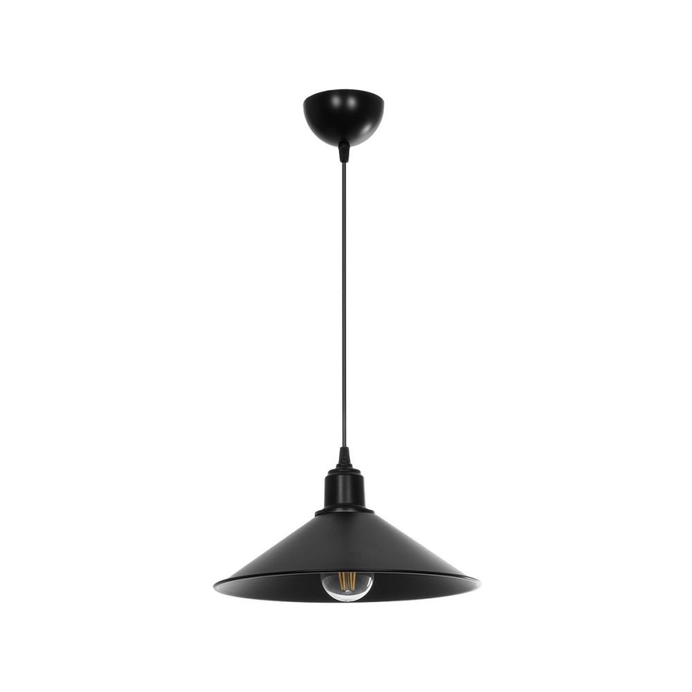 GLOBOSTAR® FERRO 203-0084 Μοντέρνο Κρεμαστό Φωτιστικό Οροφής με Ντουί 1 x E27 AC 220-240V IP20 - Μαύρο - Μ30 x Π30 x Υ15cm