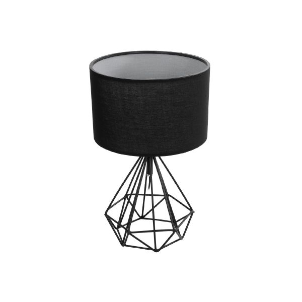 GLOBOSTAR® DIAMOND 204-0083 Μοντέρνο Επιτραπέζιο Φωτιστικό Πορτατίφ με Ντουί 1 x E27 AC 220-240V IP20 - Μαύρο - Μ24,5 x Π24,5 x Υ40cm