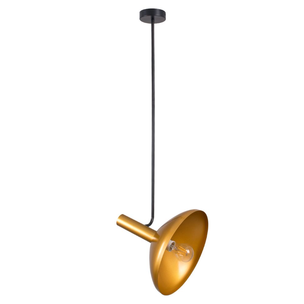 GLOBOSTAR® KATIE 00538 Μοντέρνο Φωτιστικό Οροφής με Ντουί 1 x E27 AC 220-240V IP20 - Μαύρο & Χρυσό - Μ30 x Π30 x Υ120cm