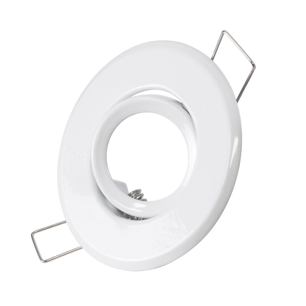 GLOBOSTAR® ORO 77800 Χωνευτή Κινούμενη Βάση για Σποτ MR11 με Ντουί GU10/GU5.3 IP20 - Λευκό - Μ7 x Π7 x Υ2.1cm / Q5.5cm