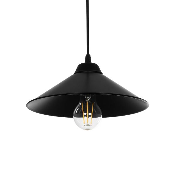 GLOBOSTAR® FONTE 203-0080 Μοντέρνο Κρεμαστό Φωτιστικό Οροφής με Ντουί 1 x E27 AC 220-240V IP20 - Μαύρο - Μ30 x Π30 x Υ15cm