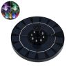 GLOBOSTAR® FOUNTAIN 71533 Διακοσμητικό Συντριβάνι LED 3W 90lm 120° DC 5V με Φωτοβολταϊκό Panel 5V 0.2W & Επαναφορτιζόμενη Μπαταρία Li-ion 3.2V 1500mAh Αδιάβροχο IP68 Πολύχρωμο RGB - Sanan Diode Chip - Μαύρο - 4 Μπέκ Ψεκασμού - Μ18 x Π18 x Υ8cm - 1 Χρό