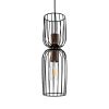 GLOBOSTAR® LAVERA 201-0124 Vintage Κρεμαστό Φωτιστικό Οροφής με Ντουί 1 x E27 AC 220-240V IP20 - Μαύρο & Μπρούτζινο - Μ14 x Π14 x Υ44cm