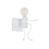 GLOBOSTAR® LITTLEMAN 01389 Μοντέρνο Φωτιστικό Τοίχου - Απλίκα με Ντουί 1 x E27 AC 220-240V IP20 - Λευκό - Μ12 x Π19 x Υ17cm