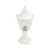 GloboStar® ENGLAND 202-0010 Vintage Επιδαπέδιο Φωτιστικό Φαναράκι Μονόφωτο 1 x E27 IP44 Λευκό & Διάφανο Πλαστικό - Μ20 x Π20 x Υ45cm