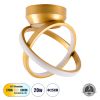 GLOBOSTAR® AMELIA 61054 Μοντέρνο Φωτιστικό Οροφής LED 20W 2400lm 300° AC 220-240V IP20 Ρυθμιζόμενο Λευκό CCT με On/Off 2700K/4500K/6000K - Lumileds SMD Chip - Χρυσό Βούρτσας - Μ24.5 x Π16 x Υ25cm - 3 Χρόνια Εγγύηση