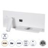 GLOBOSTAR® PALADIN 61354 Μοντέρνο Φωτιστικό Τοίχου - Απλίκα Ξενοδοχείου Reading Light με Φορτιστή USB 3A & Wireless 20W LED 6W 720lm 36° & 360° AC 220-240V IP20 Φυσικό Λευκό 4500K - Bridgelux COB Chip & TÜV SÜD Driver - Λευκό Ματ - Μ30 x Π11 x