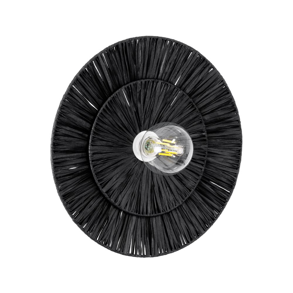 GLOBOSTAR® COLOMBO 02280 Boho Φωτιστικό Τοίχου - Απλίκα με Ντουί 1 x E27 AC 220-240V IP20 - Μαύρο - Μ40 x Π40 x Υ9cm