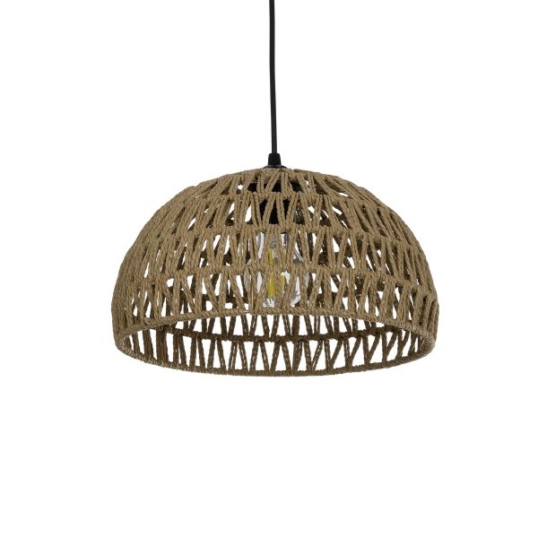 GLOBOSTAR® SAND 204-0167 Boho Κρεμαστό Φωτιστικό Οροφής με Ντουί 1 x E27 AC 220-240V IP20 - Μπεζ - Μ30 x Π30 x Υ19cm