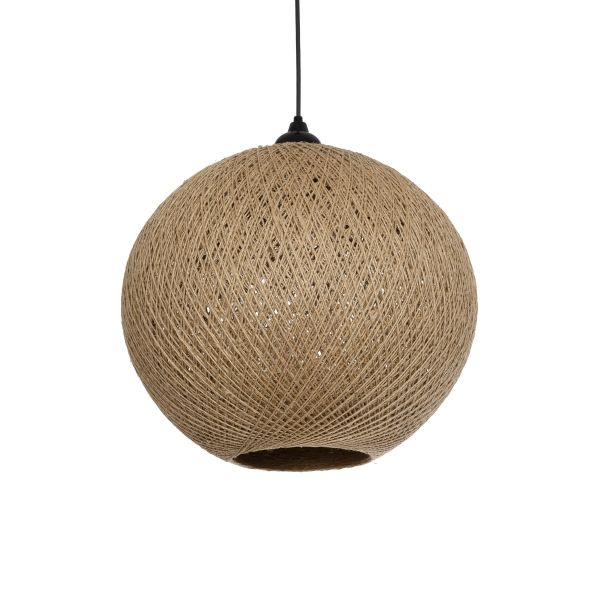 GLOBOSTAR® SOLEI 205-0001 Boho Κρεμαστό Φωτιστικό Οροφής με Ντουί 1 x E27 AC 220-240V IP20 - Μπεζ - M40 x Π40 x Υ45cm