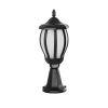 GloboStar® VERDI 203-0231 Vintage Επιδαπέδιο Φωτιστικό Φαναράκι Μονόφωτο 1 x E27 IP44 Μαύρο & Διάφανο Πλαστικό - Μ18 x Π18 x Υ46cm