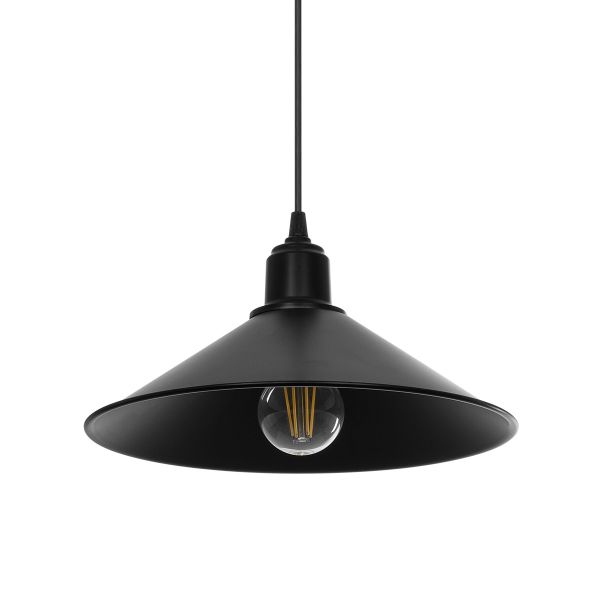 GLOBOSTAR® FERRO 203-0084 Μοντέρνο Κρεμαστό Φωτιστικό Οροφής με Ντουί 1 x E27 AC 220-240V IP20 - Μαύρο - Μ30 x Π30 x Υ15cm